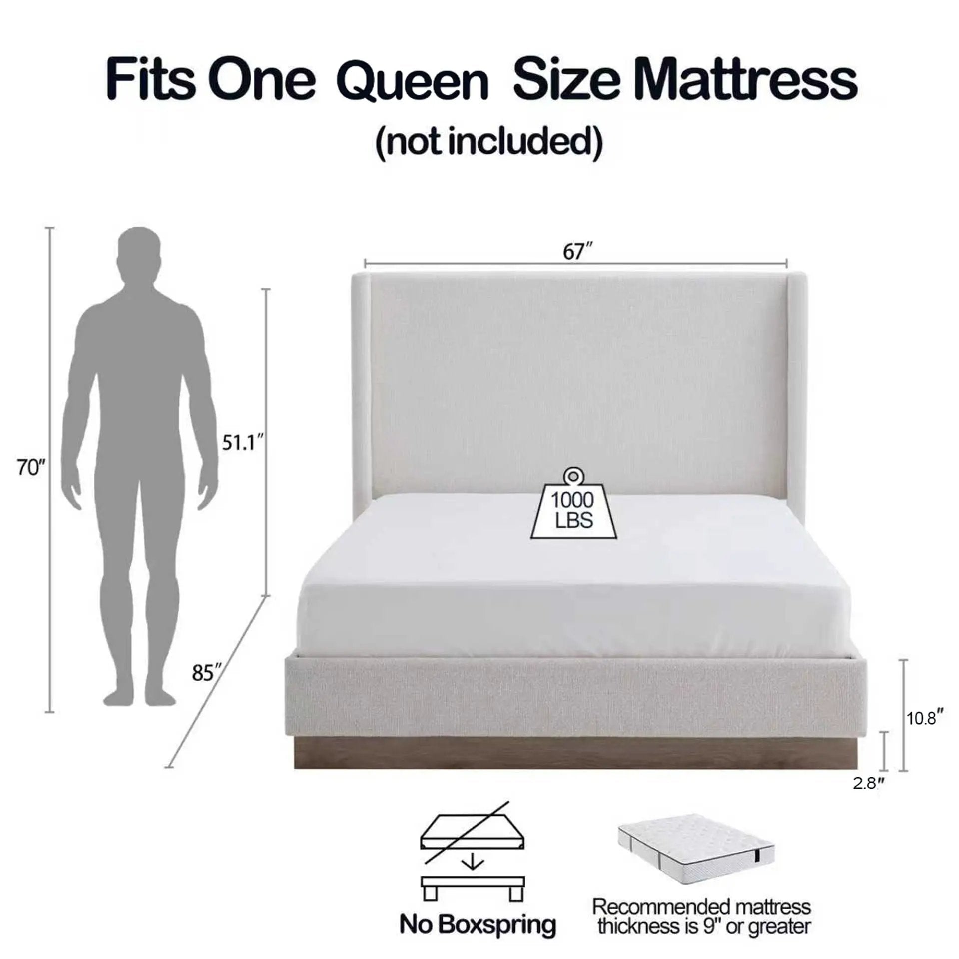 Hale - Upholstered Wingback Bed