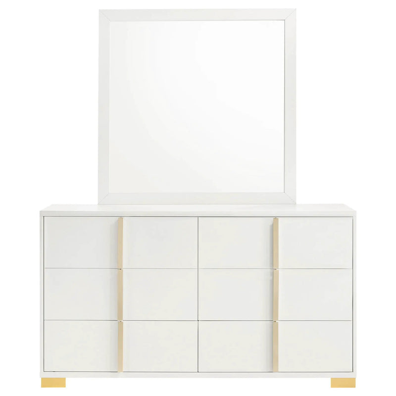 Marceline 6-drawer Dresser with Mirror White by Unique Piece Furniture