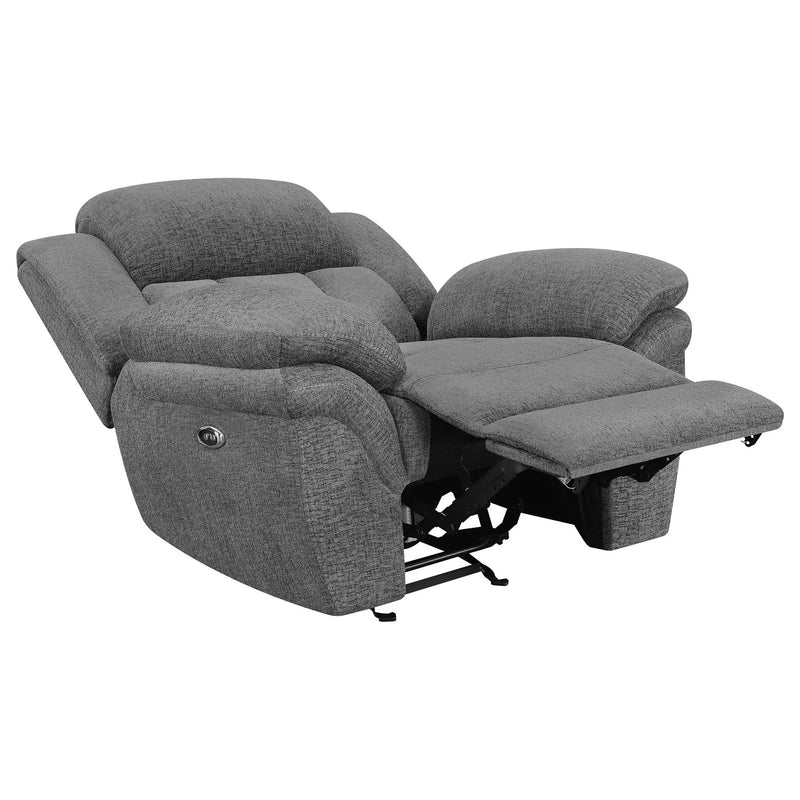 Bahrain Upholstered Power Glider Recliner Charcoal by Unique Piece Furniture