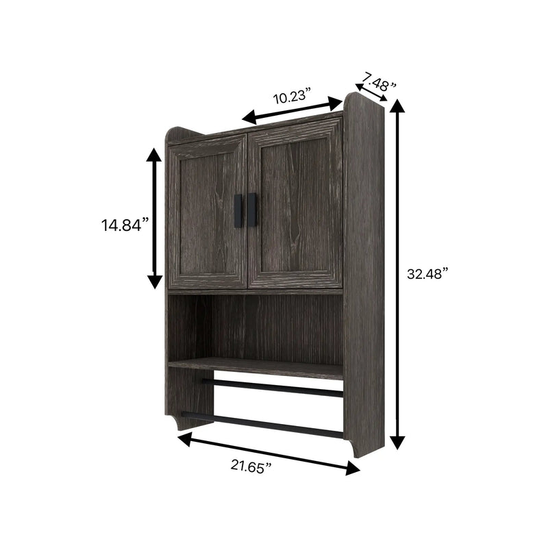 Bathroom Wall Cabinet with Doors, Adjustable Shelf, Towel Bar and Paper Holder by HouseOfZazla