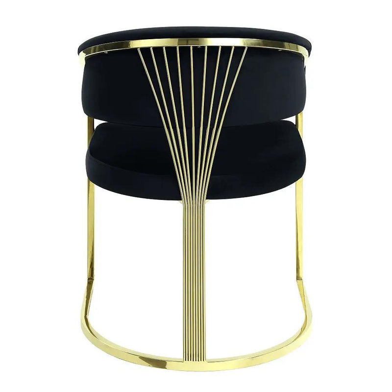 Fallon - Side Chair - Black Velvet & Mirrored Gold by Unique Piece Furniture