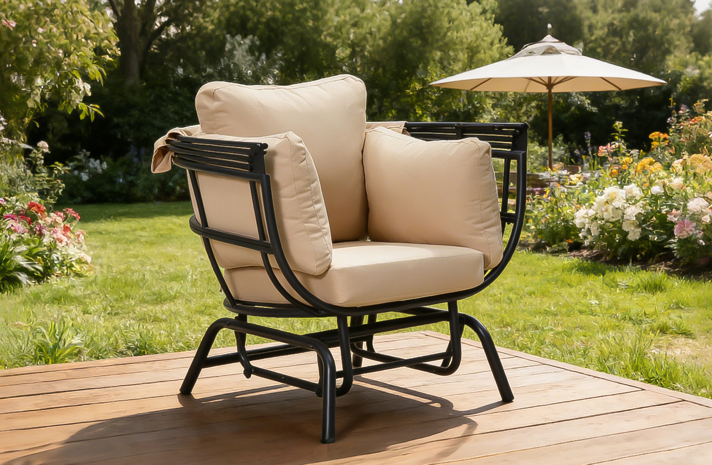 Sunnydaze Modern Luxury Egg Chair with Retractable Canopy - Taupe by HouseOfZazla