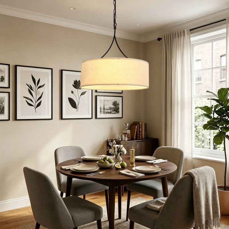 3 Light Drum Pendant Light by Unique Piece Furniture