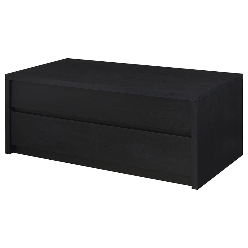 Knapp Lift Top Cocktail Coffee Table with Dual Drawers Black by Unique Piece Furniture
