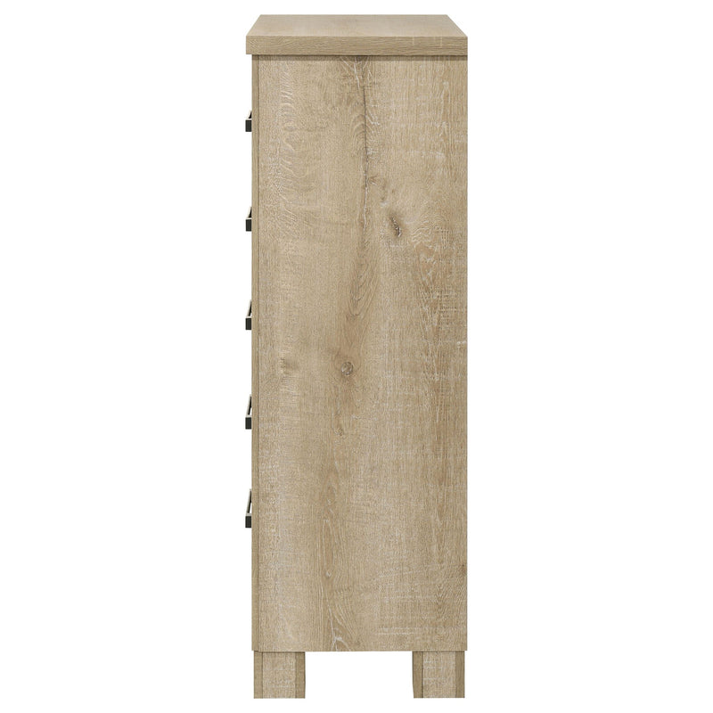 Oakglen 5-drawer Bedroom Chest of Drawers Weathered Oak by Unique Piece Furniture