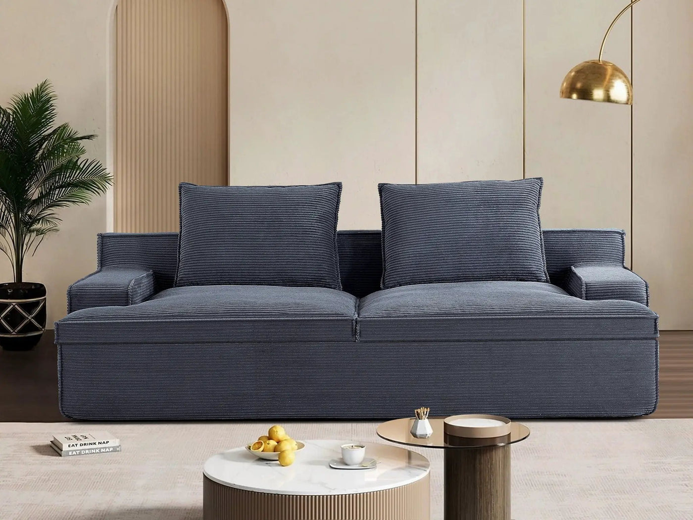 Nimbus - Oversized Full Foam 4 Seater Couch For Living Room Upholstered In Soft, Wide Armrests by Unique Piece Furniture
