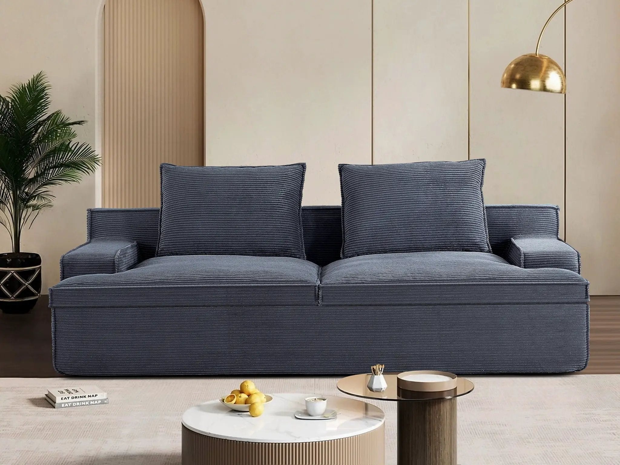 Nimbus - Oversized Full Foam 4 Seater Couch For Living Room Upholstered In Soft, Wide Armrests by Unique Piece Furniture