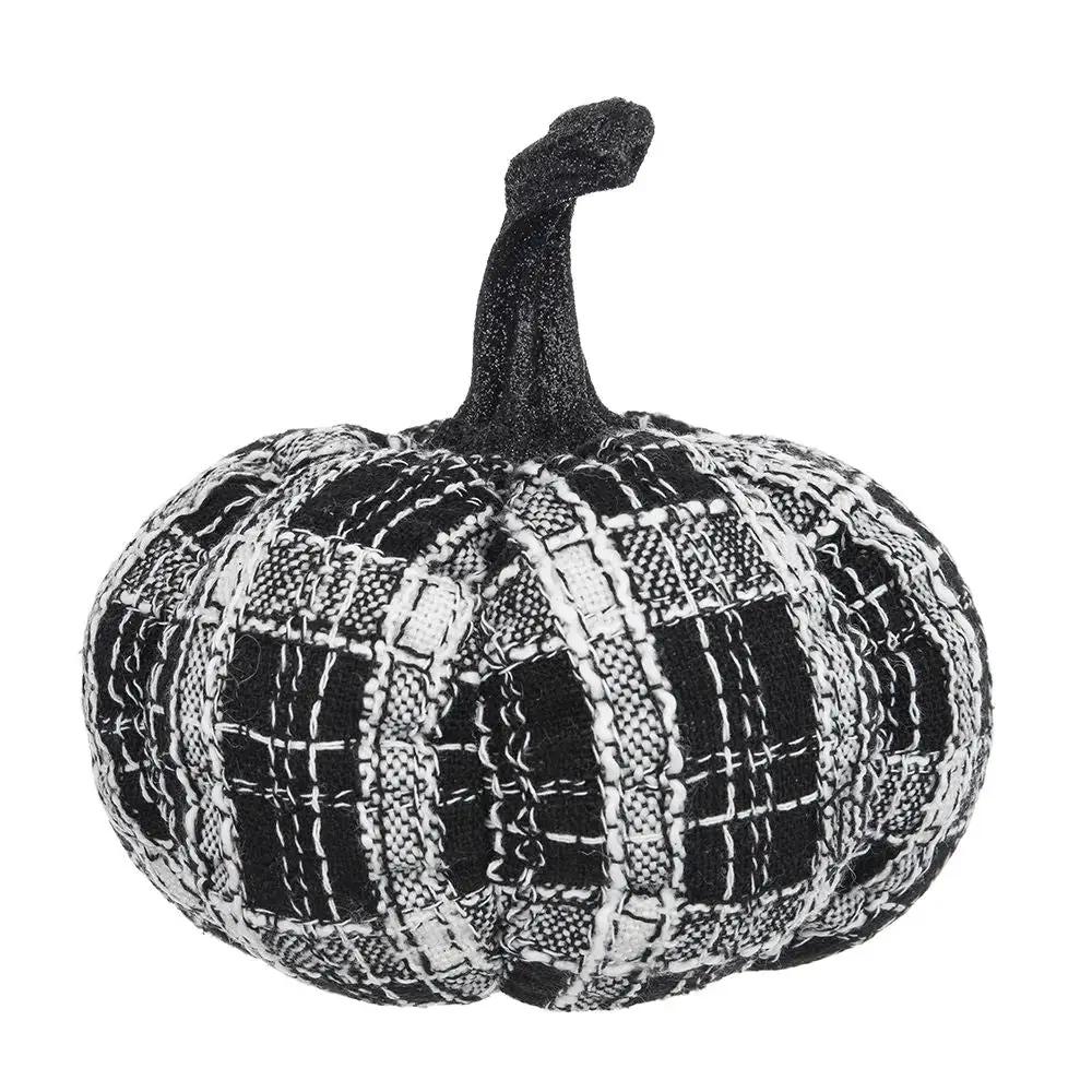 Light Plaid Pumpkin, For Holiday Halloween Decor - Black / White by Unique Piece Furniture