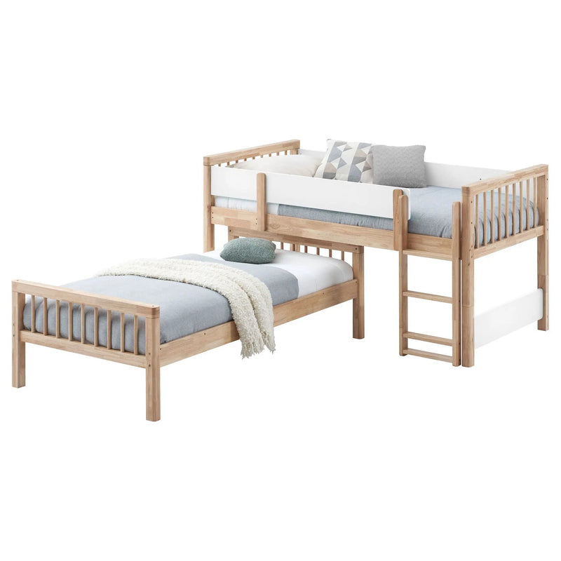 Dakota Wood Twin Over Twin Bunk Bed Natural by Unique Piece Furniture