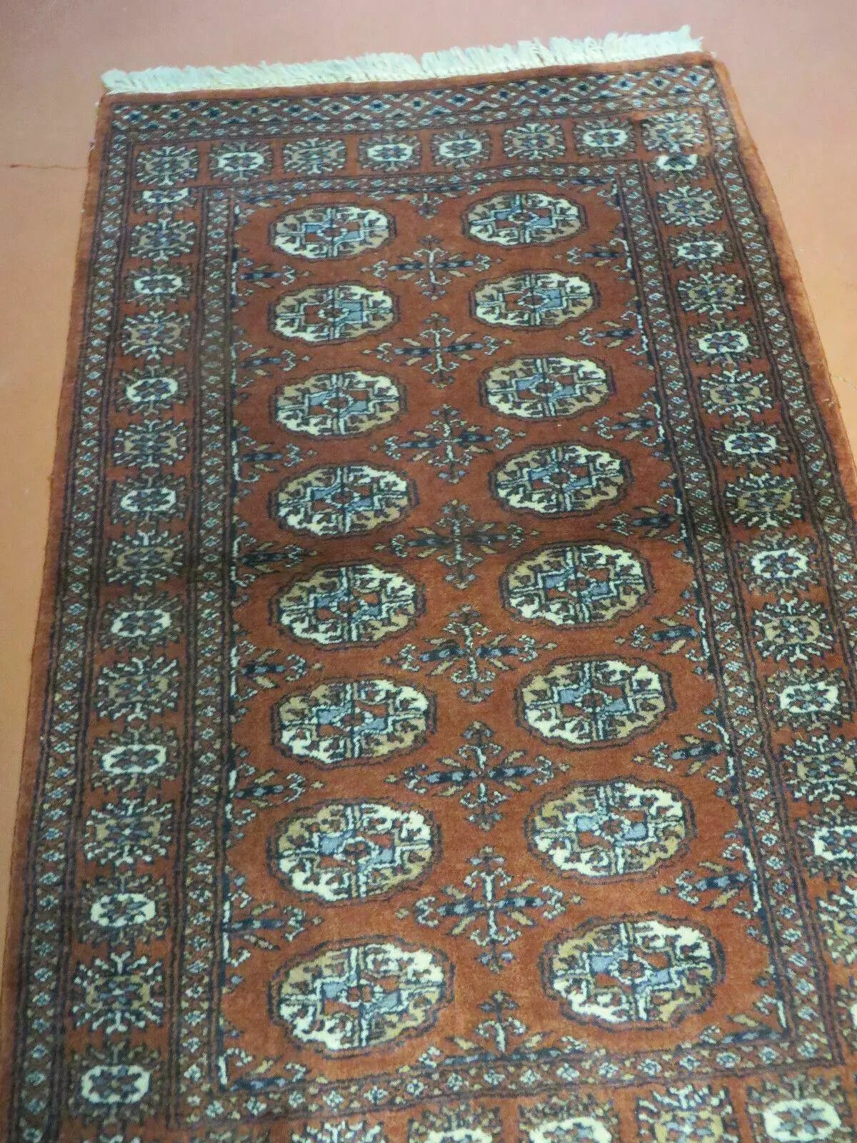 3' X 4' Vintage Handmade Pakistan Turkoman Bokhara Fine Woven Wool Rug by Jewel Rugs