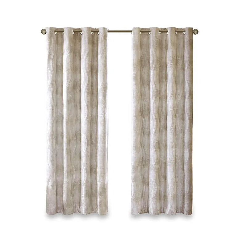 Printed Jacquard Grommet Top Total Blackout Curtain Panel by HouseOfZazla