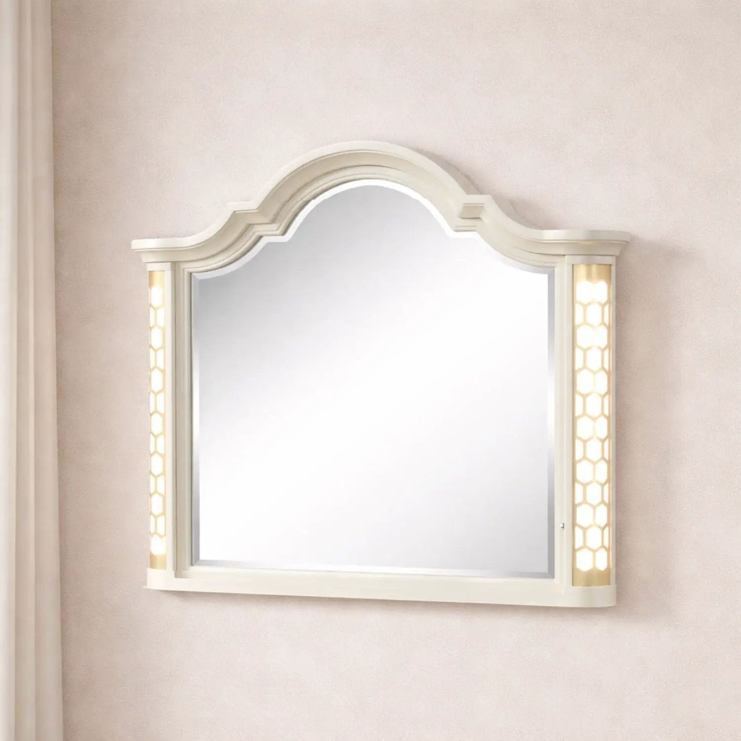 Jasmine - Mirror With Side LED Lightning (Includes Only Mirror) - Beige by HouseOfZazla