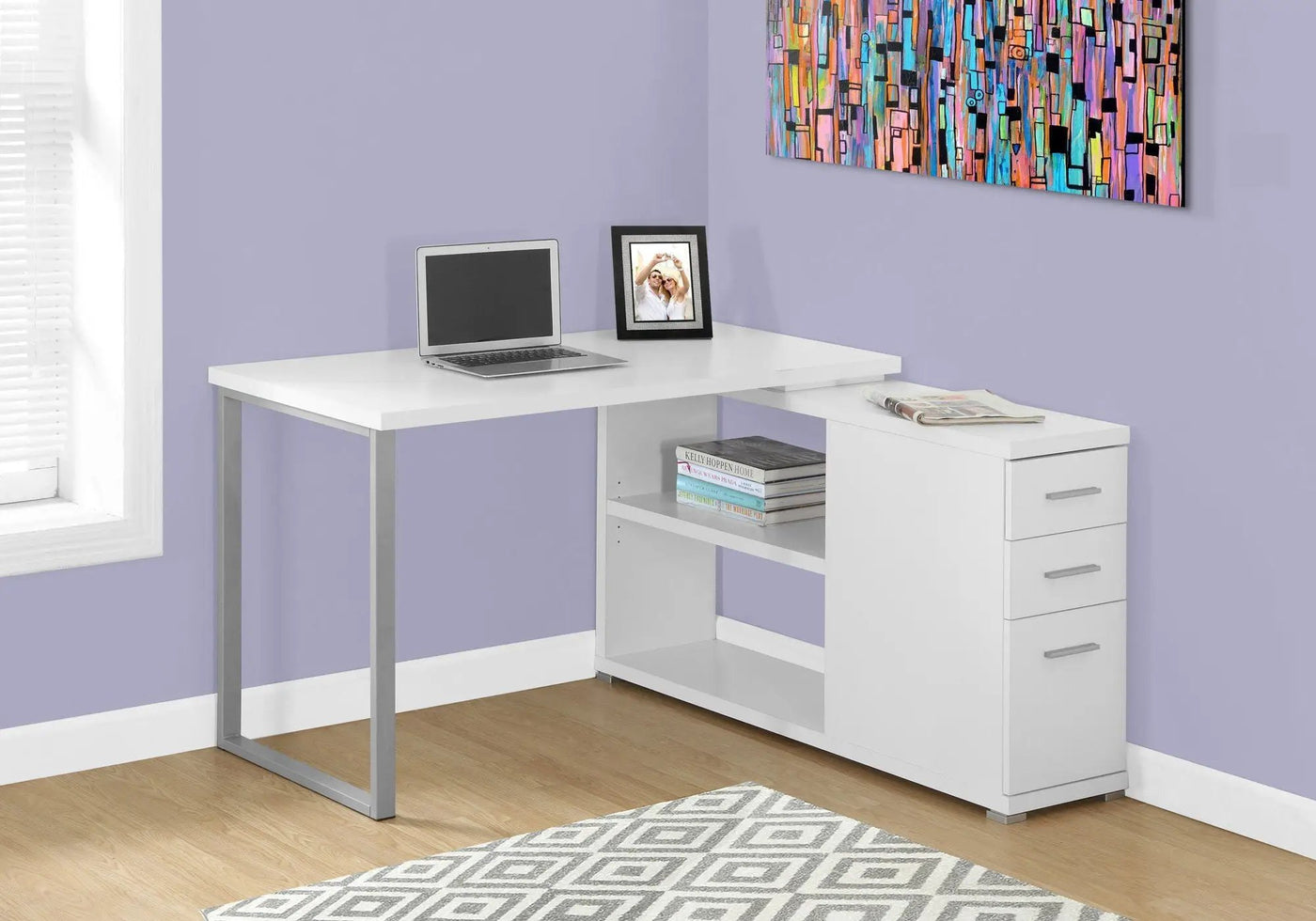 L-Shape Computer Desk with Storage Drawers by HouseOfZazla