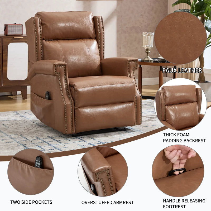 Manual Recliner Chair With Heavy Duty Motion Mechanism, 8 Vibrating Nodes And 3 Massage Modes For Living Room by HouseOfZazla
