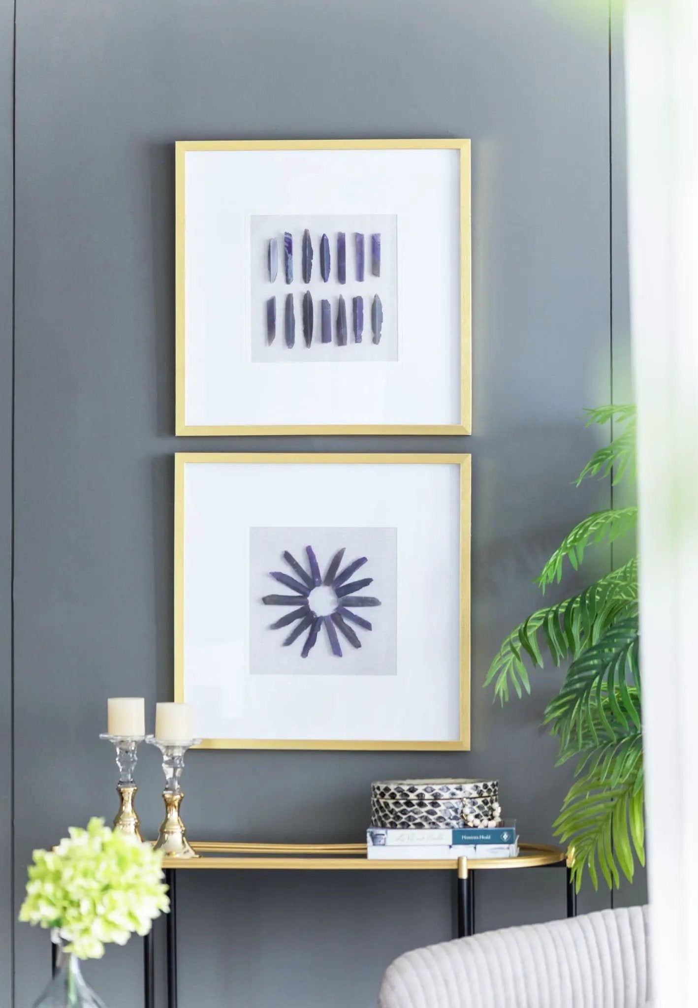 Grace Purple Agate Shadow Boxes Wall Art Set of 2 - Multicolor by HouseOfZazla