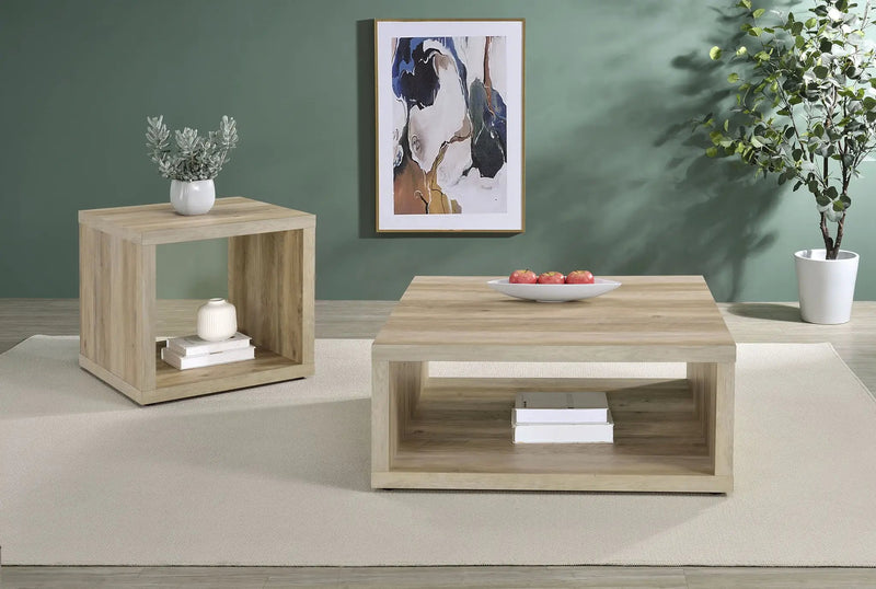 Frisco 2-piece Coffee and End Table Set Distressed Pine by Unique Piece Furniture