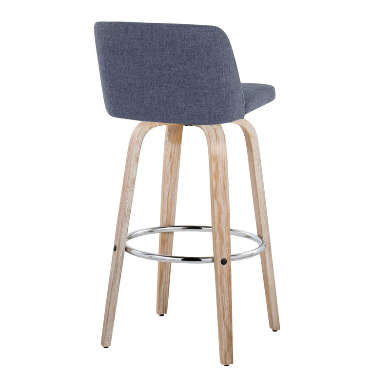 Toriano - Contemporary Fixed Height Barstool With Swivel & Round Footrest (Set of 2) by Unique Piece Furniture