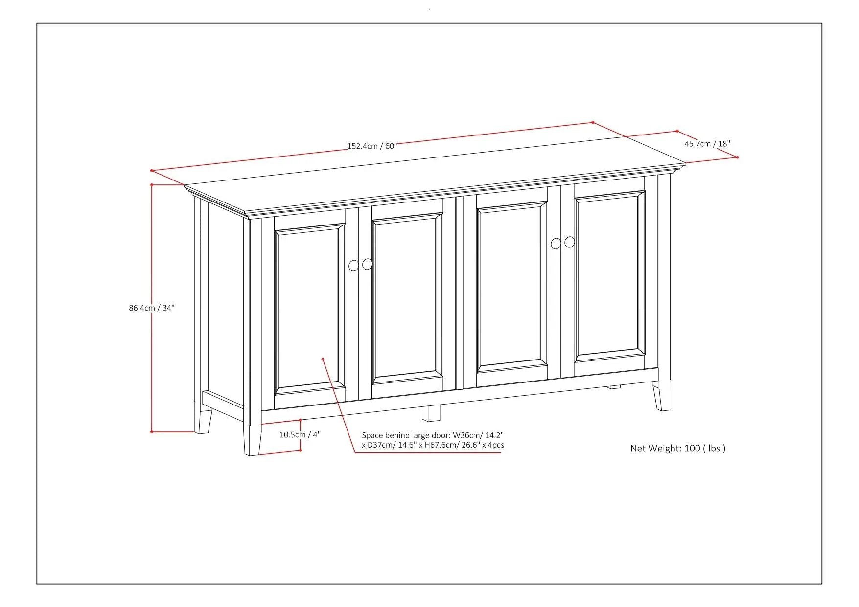 Amherst - 4 Door Storage Cabinet