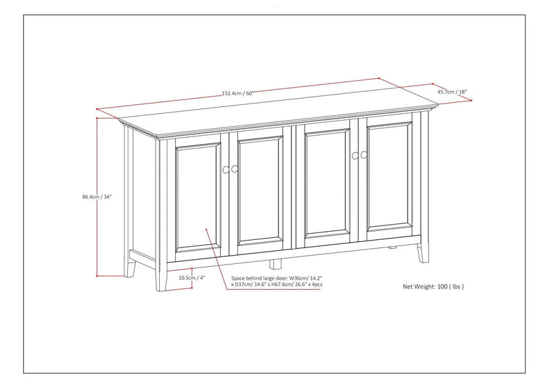 Amherst - 4 Door Storage Cabinet