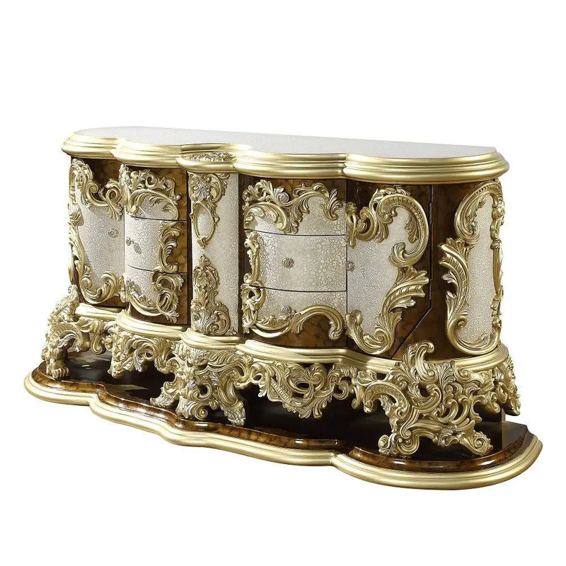 Desiderius - Dresser - Antique Gold & Hand Painted Brown by Unique Piece Furniture