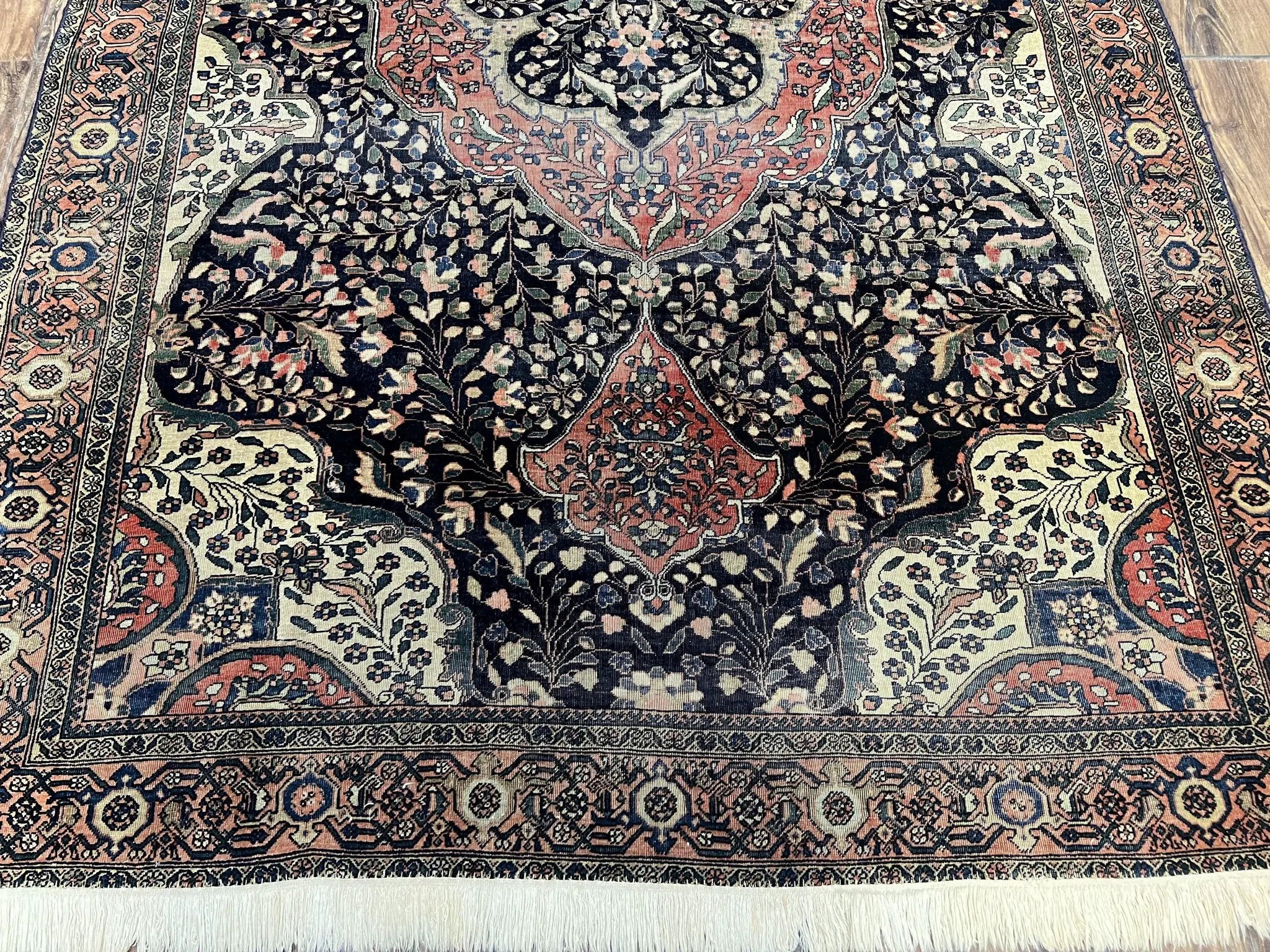 Antique Persian Sarouk Farahan Rug 4x7, Collectible Persian Carpet by Jewel Rugs