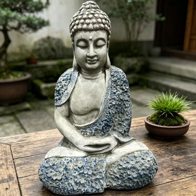 16'' Weatherproof Resin Buddha Garden Statue by HouseOfZazla