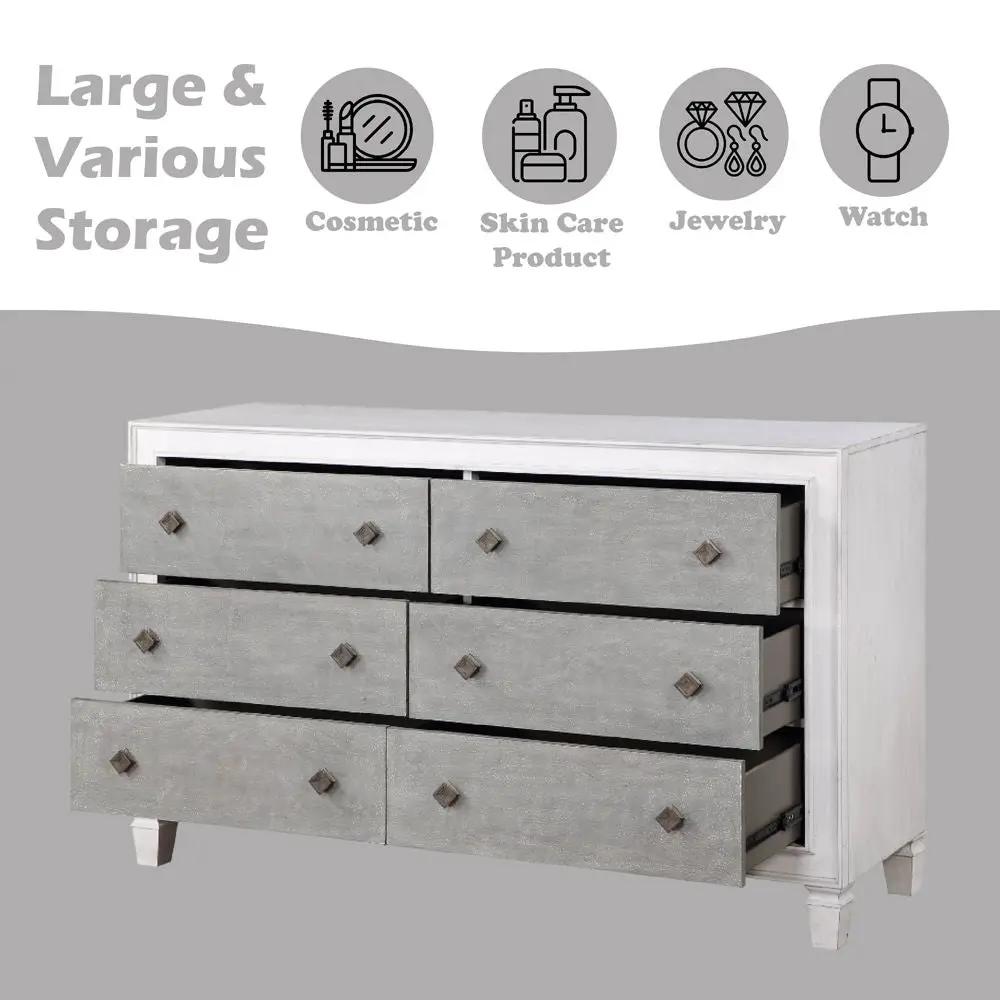 Katia - Dresser - Rustic Gray & Weathered White by Unique Piece Furniture