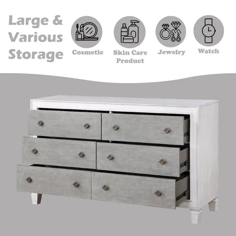 Katia - Dresser - Rustic Gray & Weathered White by Unique Piece Furniture
