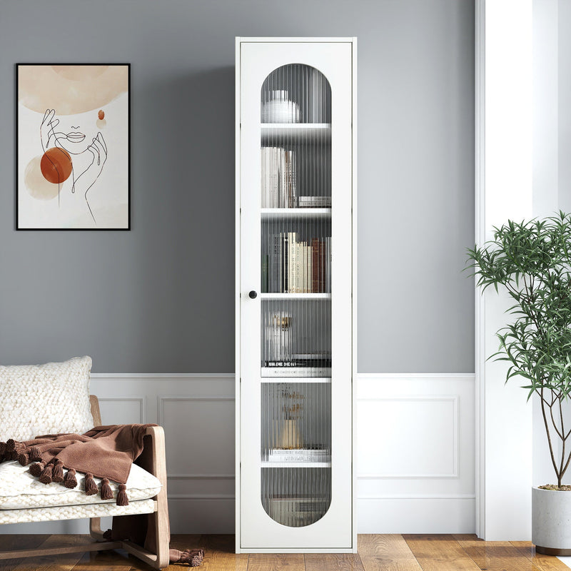 Tall Display Cabinet & Bookshelf with Glass Door by HouseOfZazla
