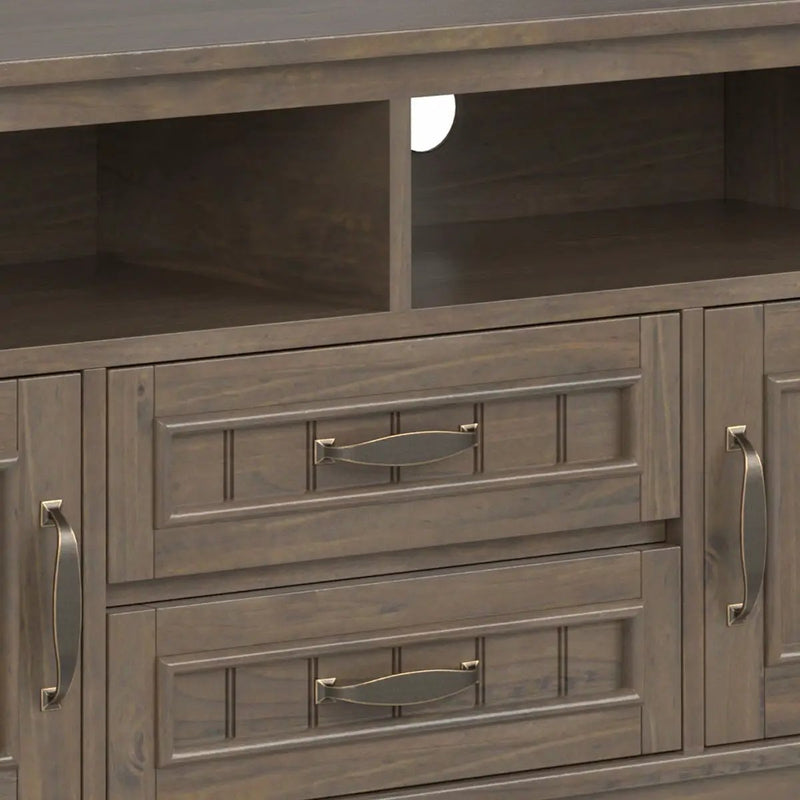 Lev - Handcrafted TV Media Stand - Smoky Brown by HouseOfZazla