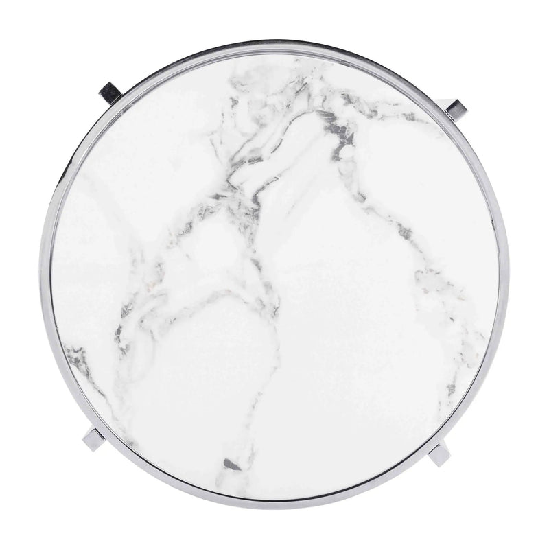 Elegant Round Table With Sintered Stone Top & Sturdy Metal Frame by HouseOfZazla