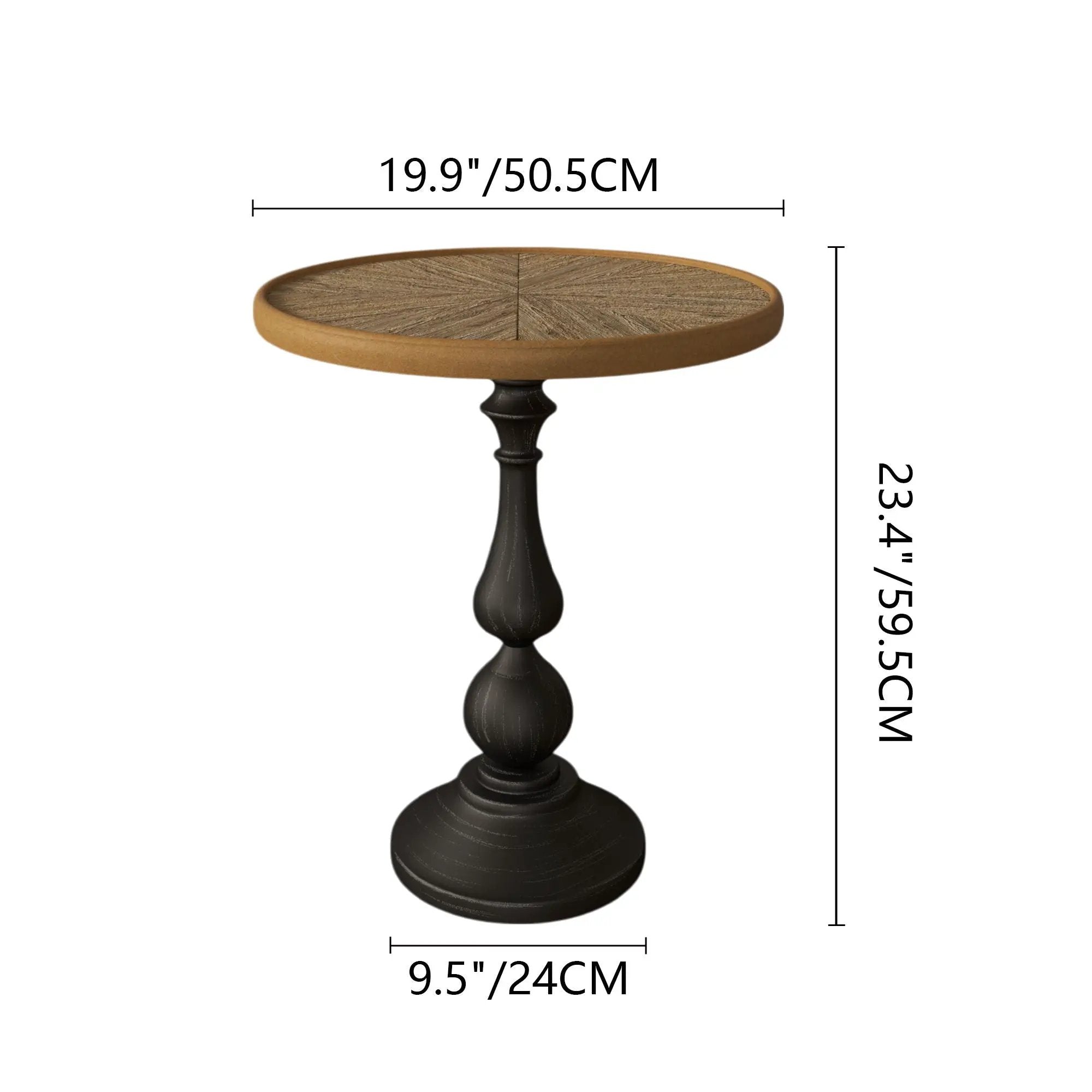 Round End Table With Pedestal Base - Natural Wood by Unique Piece Furniture