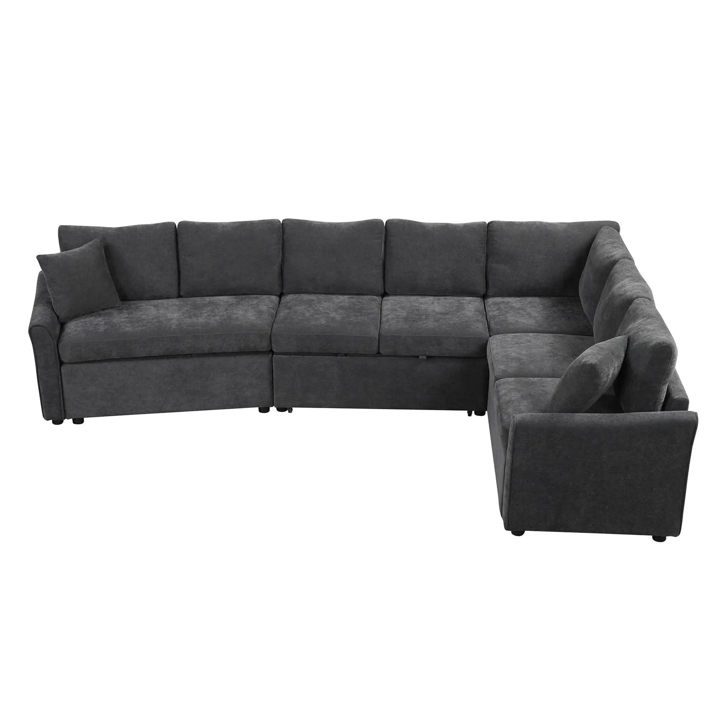 L-Shaped Sofa Convertible Sofa Bed Pull Out Sofa Sleeper With Two Back Pillows, Two USB Ports And Two Power Sockets For Living Room by HouseOfZazla