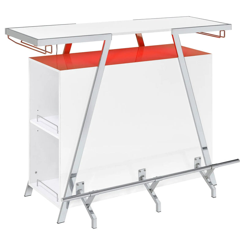 Araceli Freestanding LED Home Bar Cabinet White High Gloss by Unique Piece Furniture