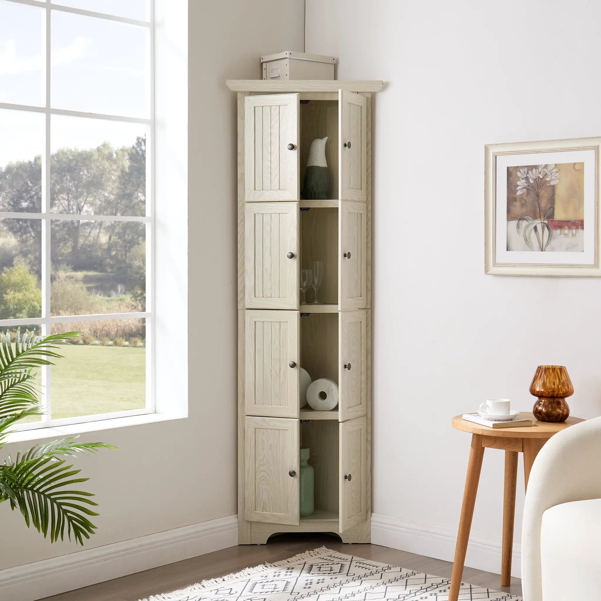 4-Tier 72" Corner Kitchen Pantry Storage Cabinet with 8 Doors by HouseOfZazla