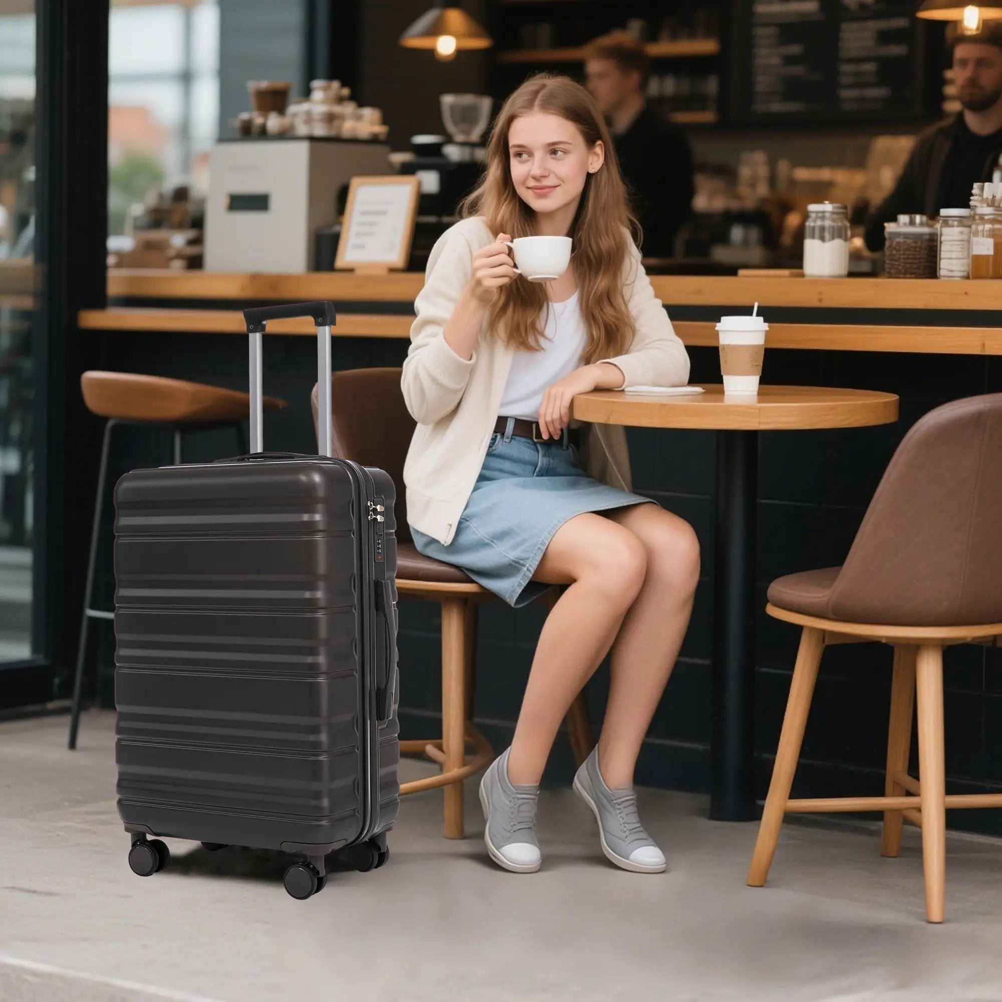 HIFINE TOURIST 20"/24"/28" 3-Piece Luggage Set in Dark Gray by HouseOfZazla
