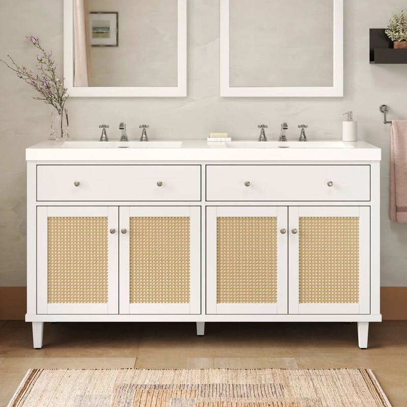 Bathroom Vanity With Double Sink, Large Storage Space by HouseOfZazla