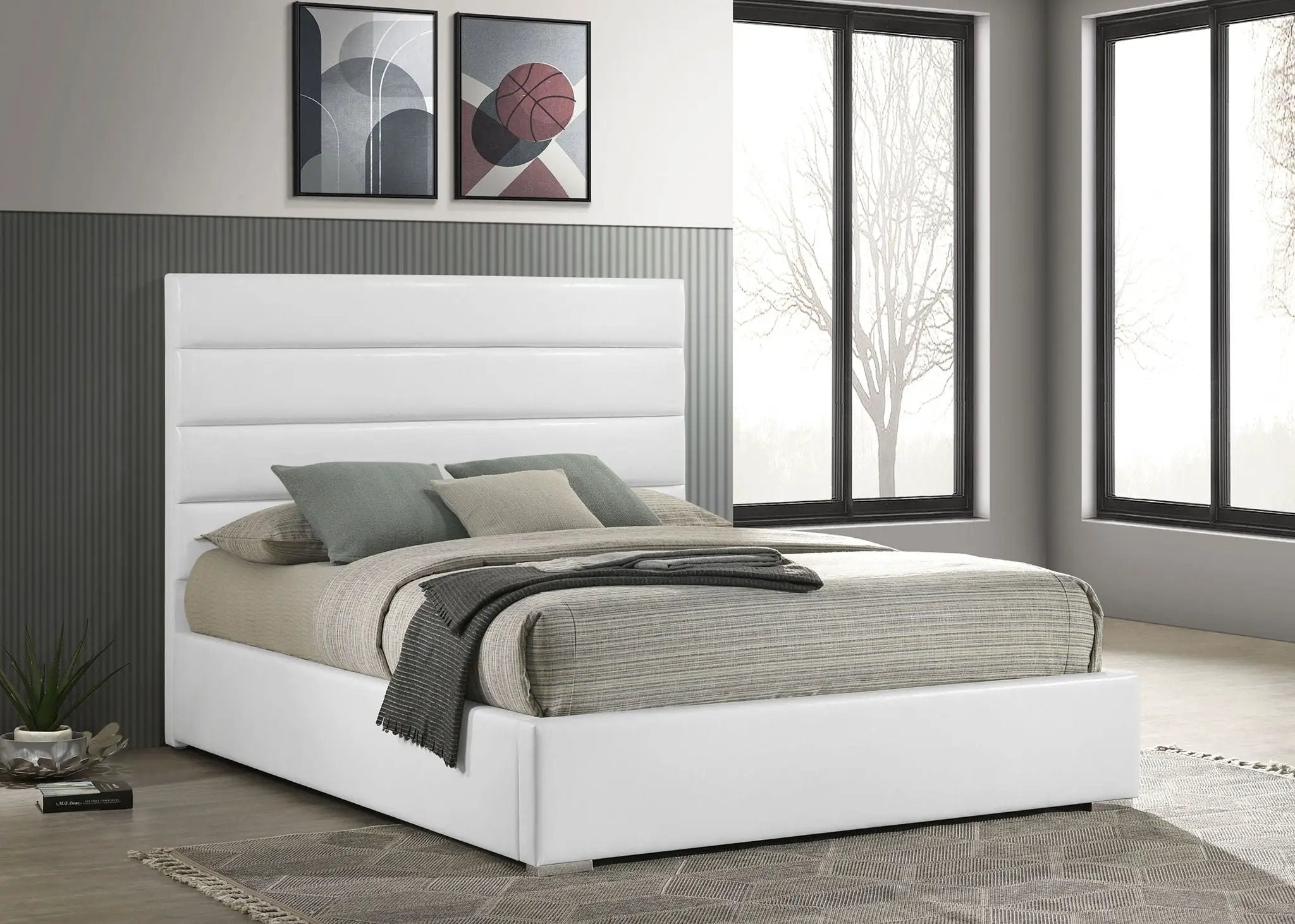 Felicity 53-inch Upholstered California King Bed White by Unique Piece Furniture