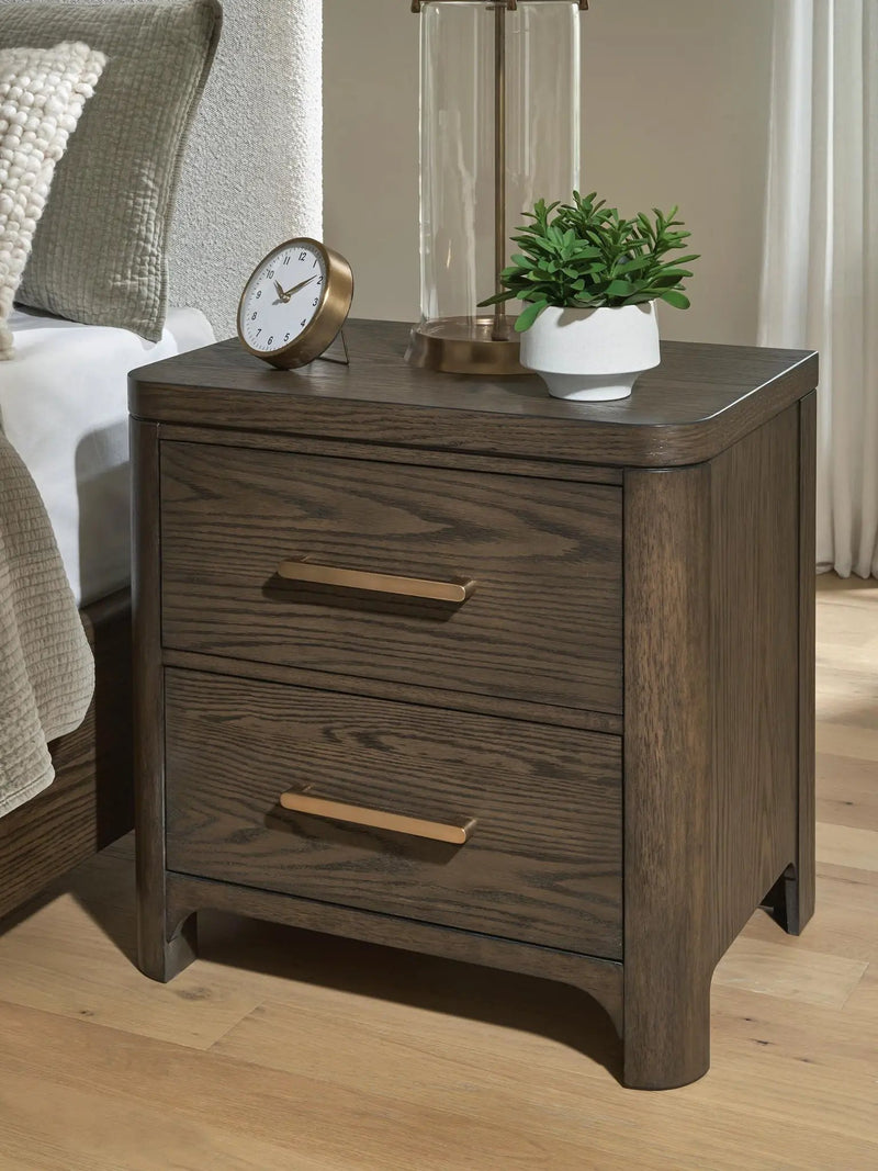 Radkin - Two Drawer Night Stand - Burnished Brown by Unique Piece Furniture