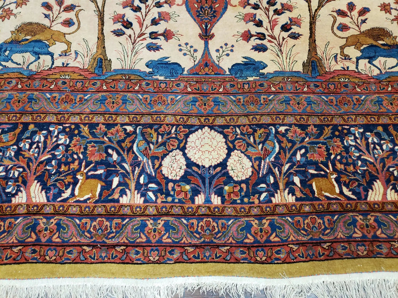 Antique Persian Kashan Tree of Life Rug 10x13 by Jewel Rugs