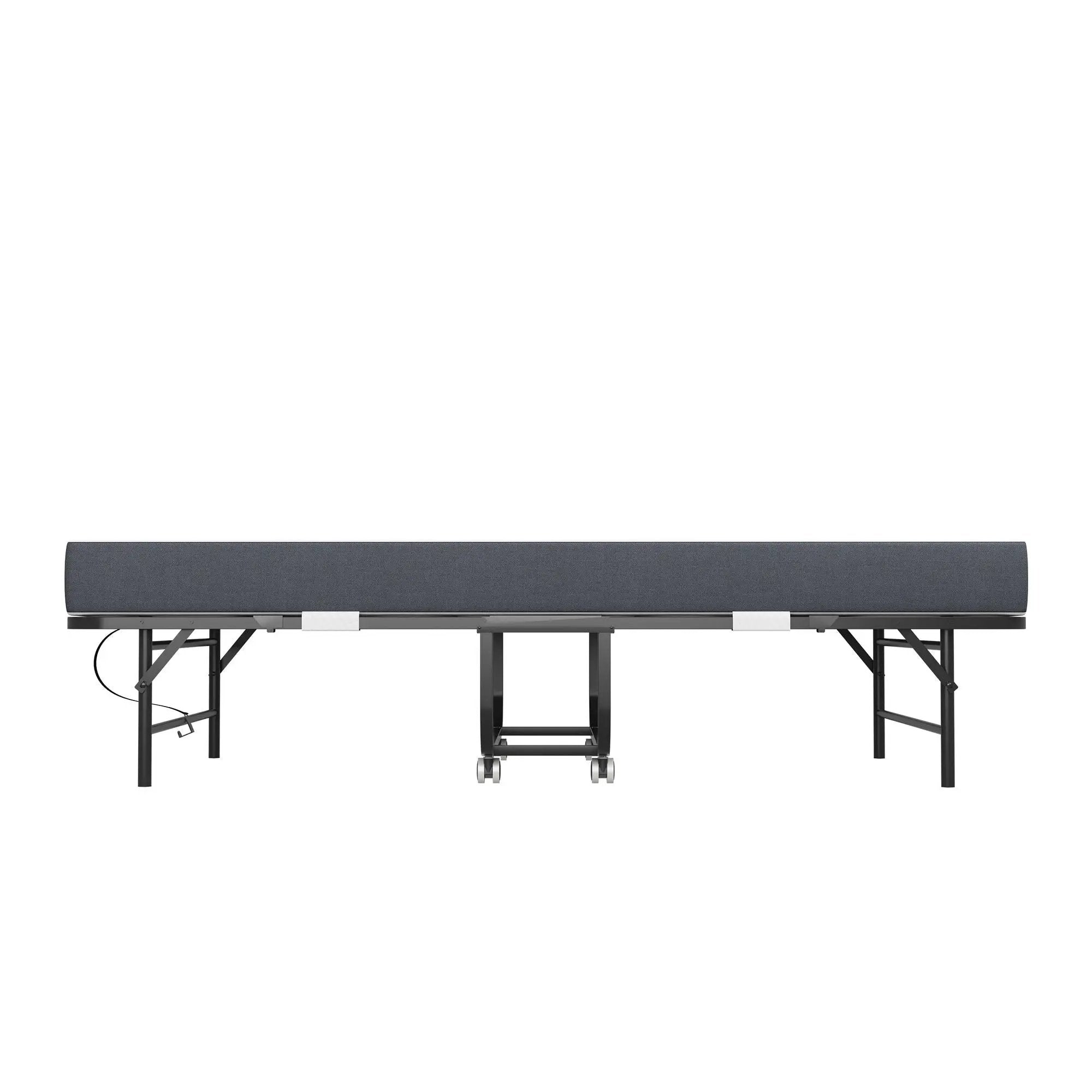 Twin Extra Long Folding Bed For Tall People, Heavy-Duty Rollaway Guest With Memory Foam Mattress - Black by HouseOfZazla