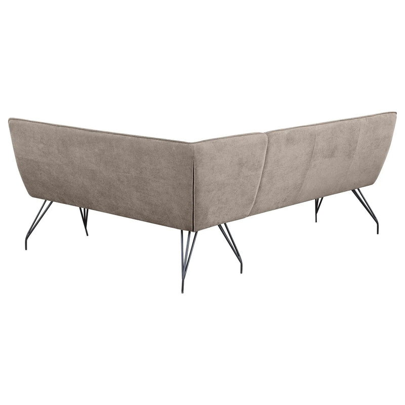 Dodson Fabric Upholstered L-Shaped Nook Dining Bench Taupe by Unique Piece Furniture