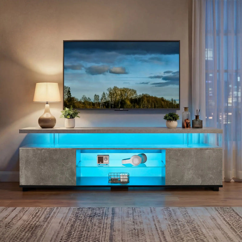 TV Stant With LED And Large Side Cabinet by Unique Piece Furniture