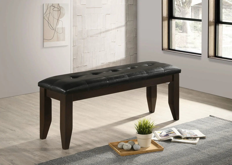 Dalila Leatherette Upholstered Wood Dining Bench Cappuccino by Unique Piece Furniture