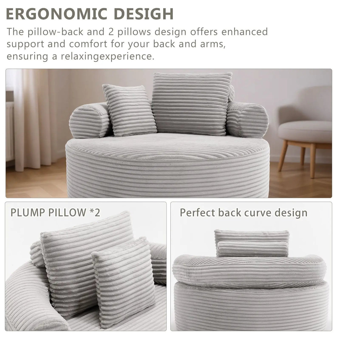 Round Sofa Bed With 3 Pillows For Living Room by HouseOfZazla