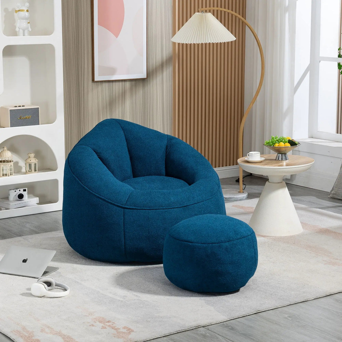 Bedding Bean Bag Sofa Chair High Pressure Foam With Footrest by HouseOfZazla