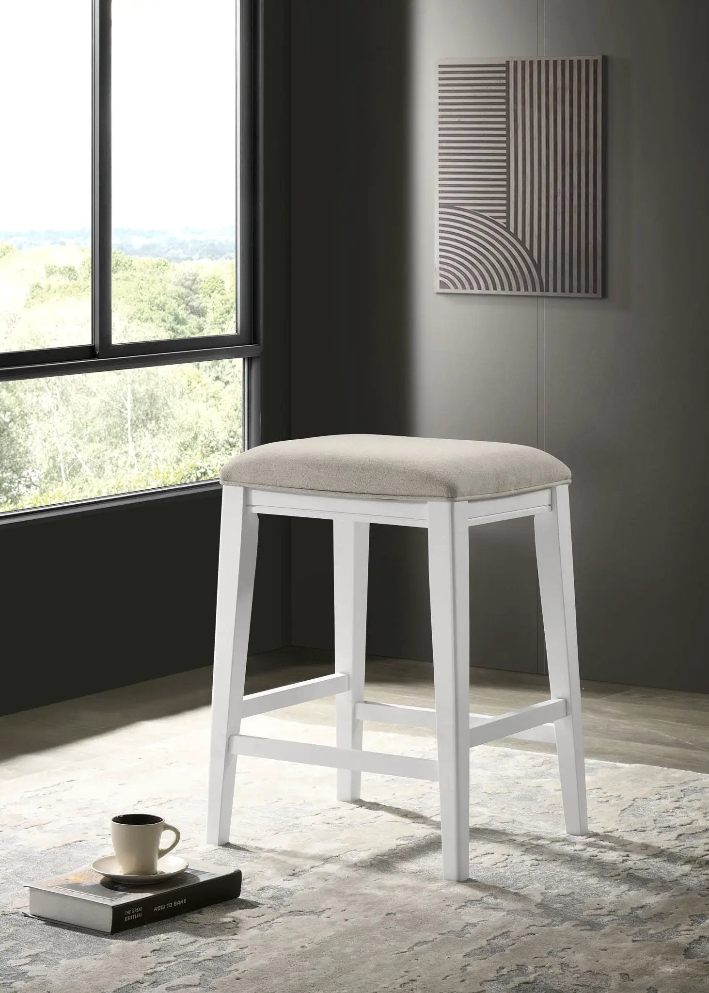 Sasha - 17" Counter Height Stool With Upholstered Seat by HouseOfZazla