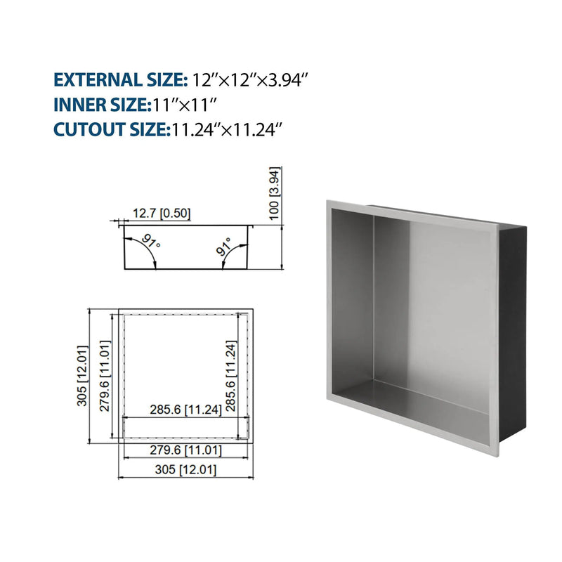 Stainless Steel Shower Niche With Seamless Design For Bathroom Storage by HouseOfZazla