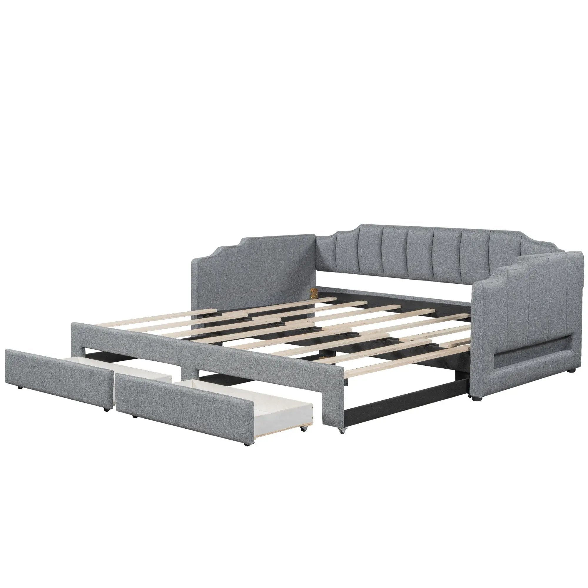 Extendable Daybed With LED Light And 2 Storage Drawers by HouseOfZazla