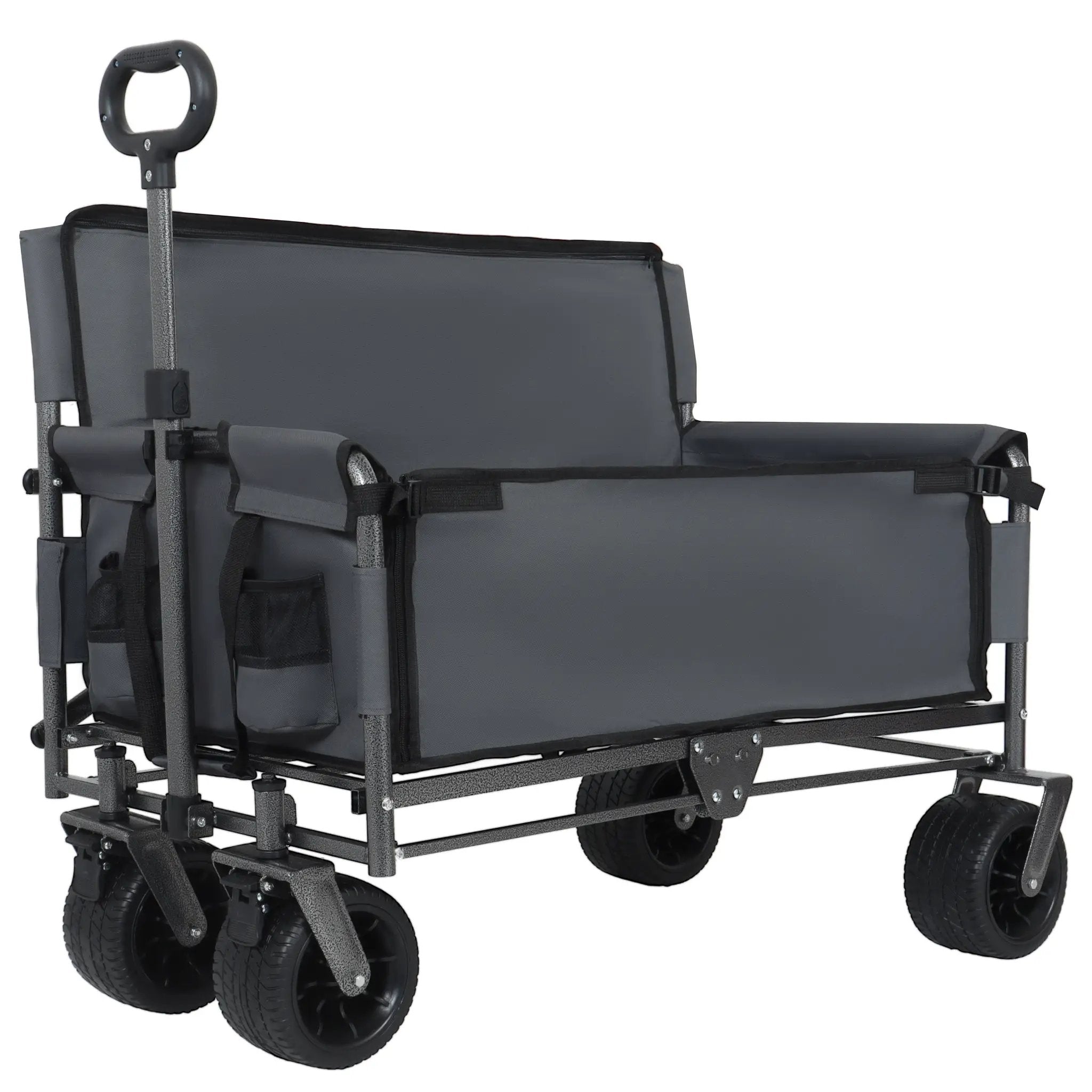 3-in-1 Convertible Folding Wagon Cart with Bench Seat & Storage by HouseOfZazla